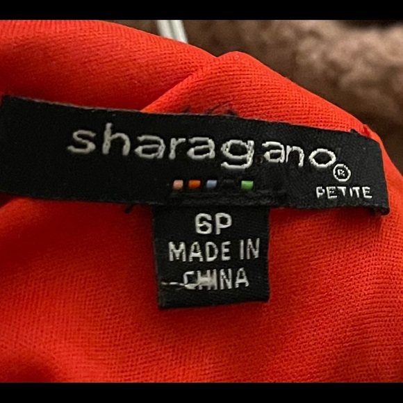 Sharagano Lace Red BlackTank Dress Sz 6P - Picture 5 of 7